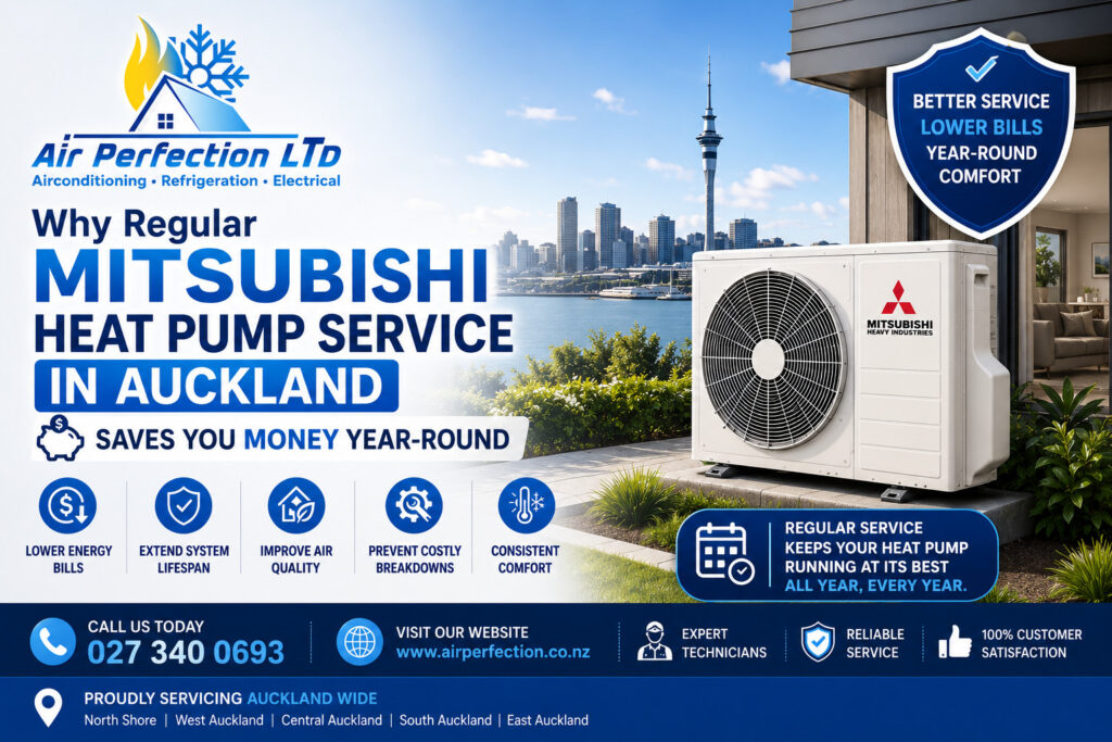 Mitsubishi heat pump service Auckland